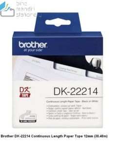 Contoh perlengkapan Kantor Brother DK-22214 Continuous Length Paper Tape 12mm 30.48m P-touch Tape dan gambarnya