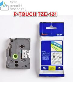 Brother TZE-121 Black on Clear 9mm P-touch Tape gambar terbaru