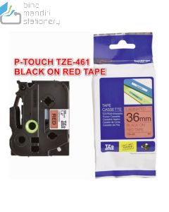 Katalog stationery Brother TZE-461 Black on Red 36mm P-touch Tape dan gambarnya