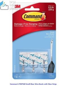 e-catalogue gambar peralatan Command 17067CLR Small Clear Wire Hooks Pengait Kecil Kawat Tempel ke Tembok